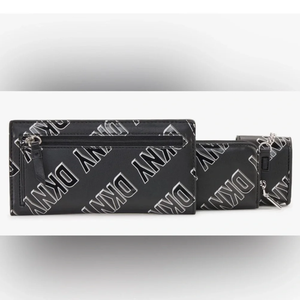 DKNY Women’s Casual Phoenix Box Set Classic Wallet Bi-Fold Wallet+Card+iPod Case